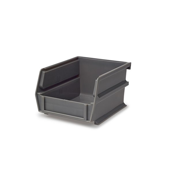 Triton Products 12 lb Hang & Stack Storage Bin, Polypropylene, 4.125  in W, 3 in H, Gray, 5-3/8 in L 3-210GR